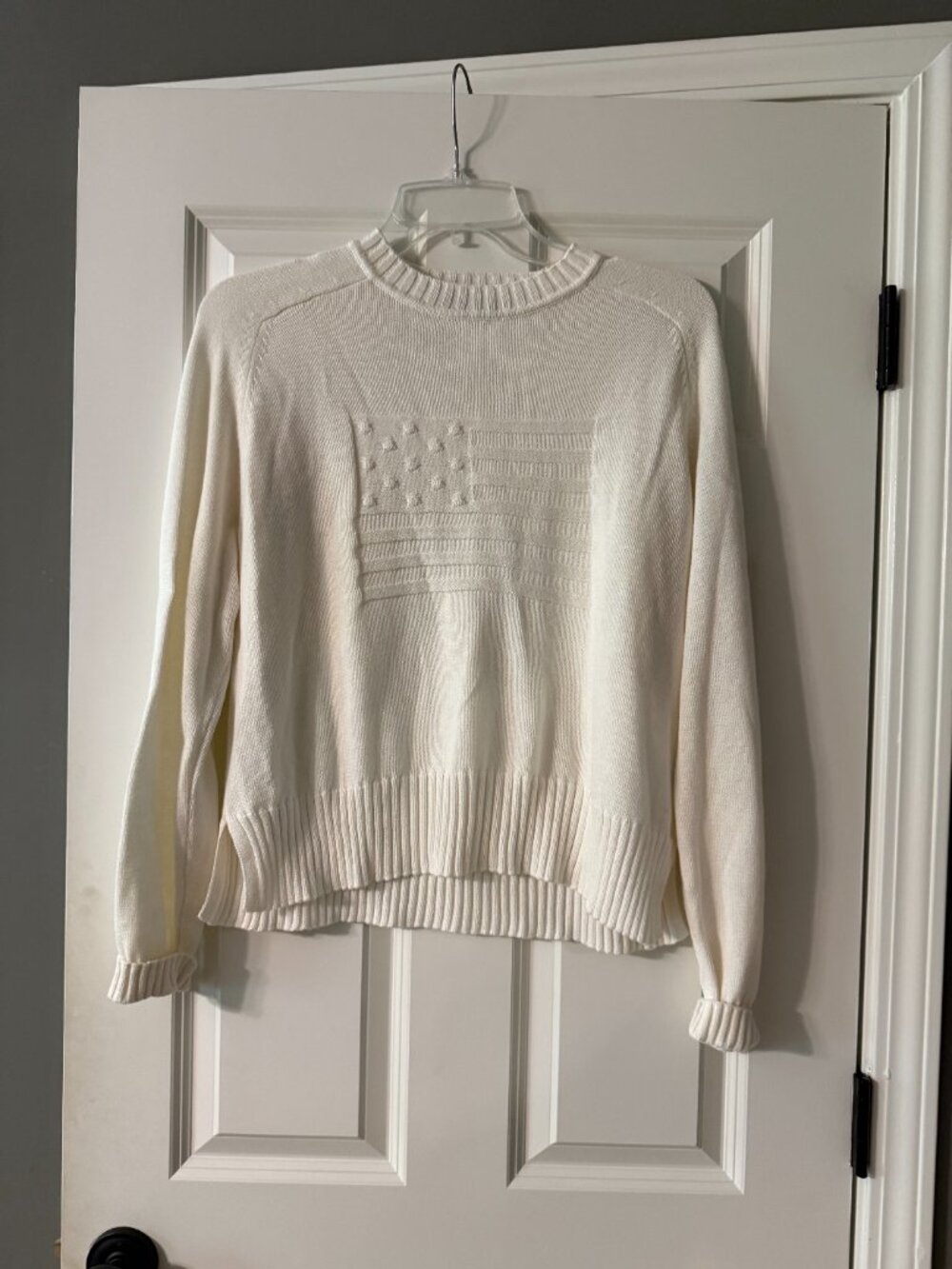 **Alashan White Patriotic Sweater**